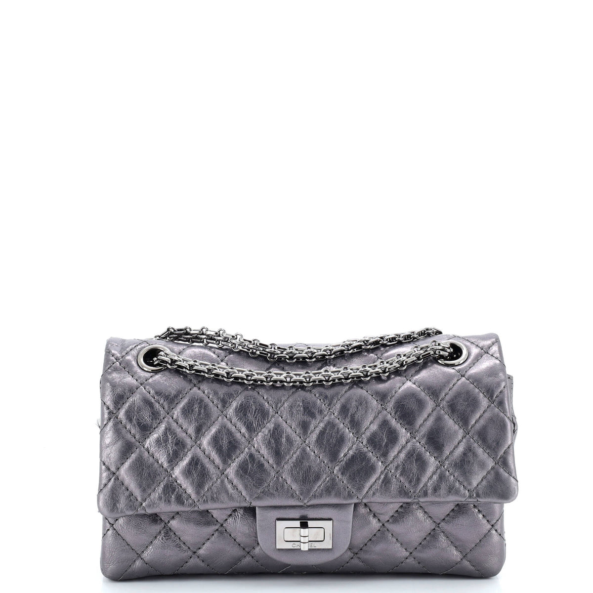 Chanel CHANEL Reissue 2.55 Flap Bag with Flap Bag Coin Purse Quilted Metallic Aged Calfskin 225