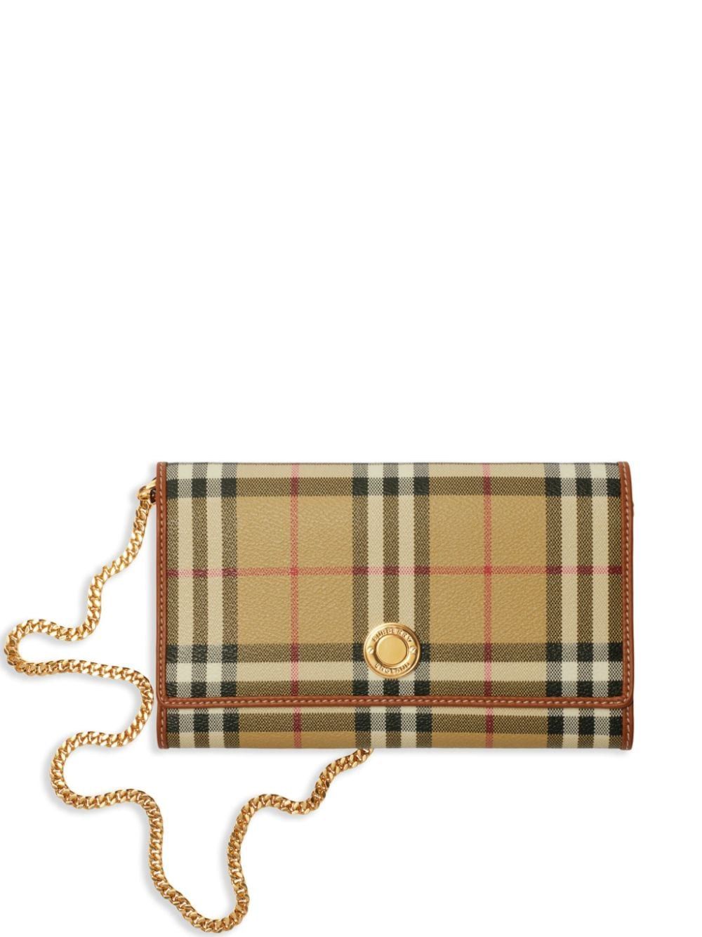 Burberry Women's Check Chain Strap Wallet in Arcbeige | 8094420155142