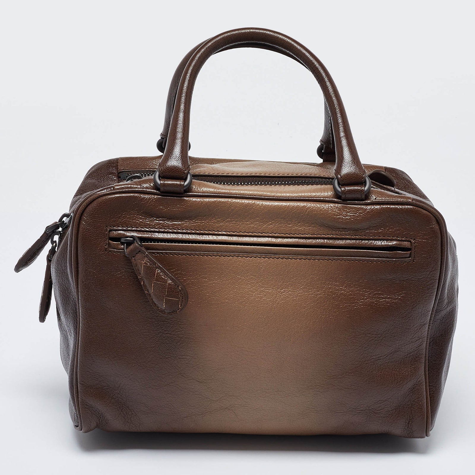 Bottega Veneta Brera Bowler-Tasche aus Leder mit Farbverlauf in Braun