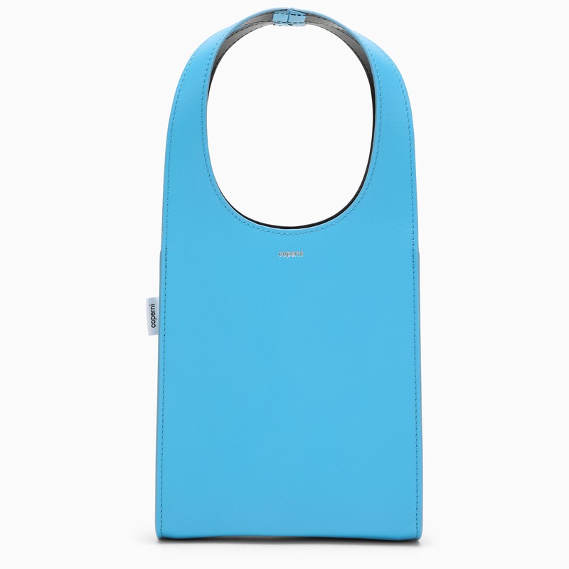 Micro Swipe Tote Bag light blue leather