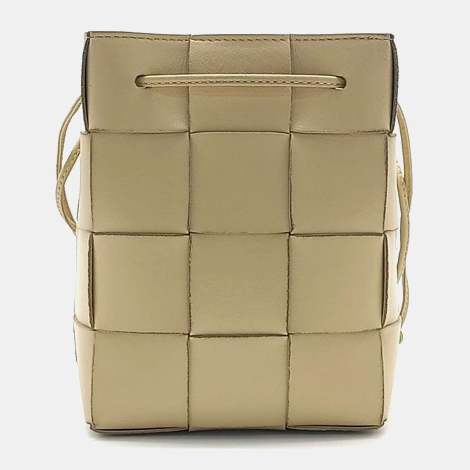 Bottega Veneta Beige Leather Cassette Bucket Bag