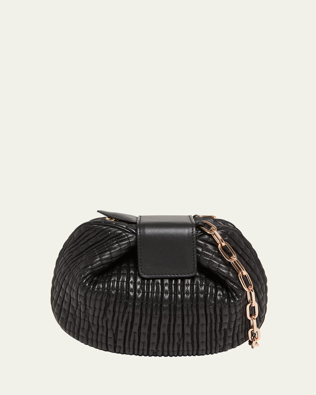 Gabriela Hearst Demi Ruched Leather Clutch Bag