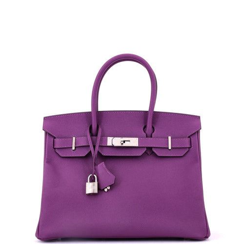 Birkin Handbag Anemone Epsom with Palladium Hardware 30