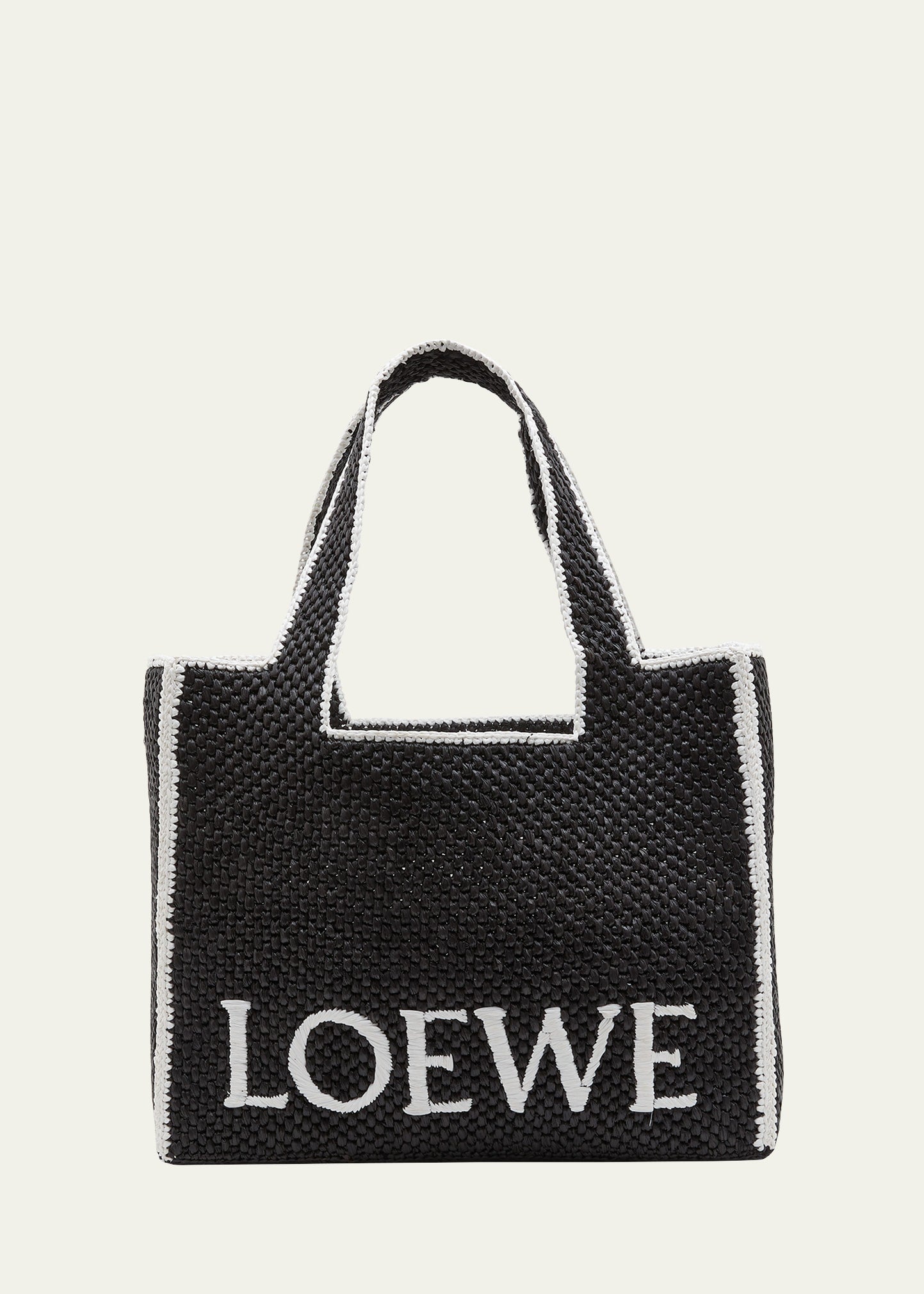 Loewe x Paula's Ibiza Font Logo Large Tote Bag in Raffia