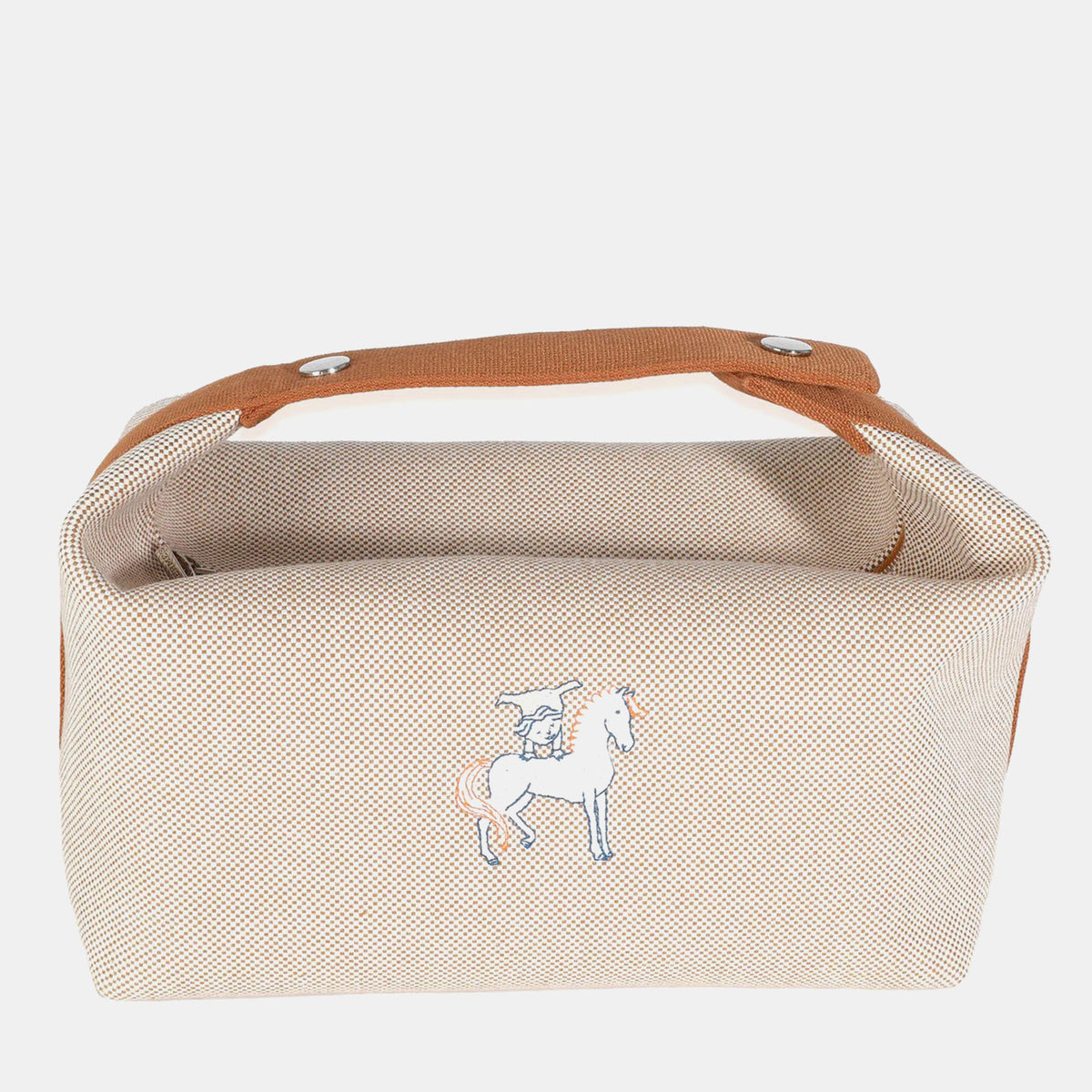 Hermès Biscuit Canvas Large Bride-A-Brac Cabriole Case GM
