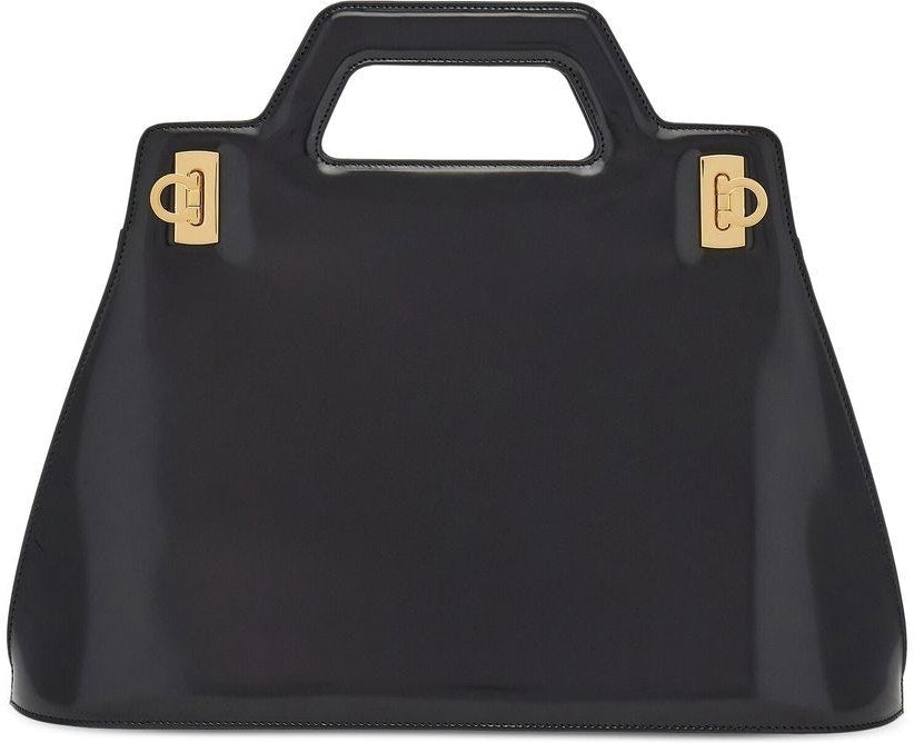 Ferragamo Women's Wanda Leather Top-Hndle Bag in Black | Size UNI | 213961