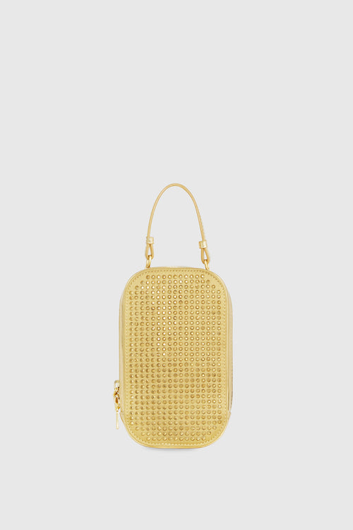 Phone Crossbody With Crystals Bag In Gold