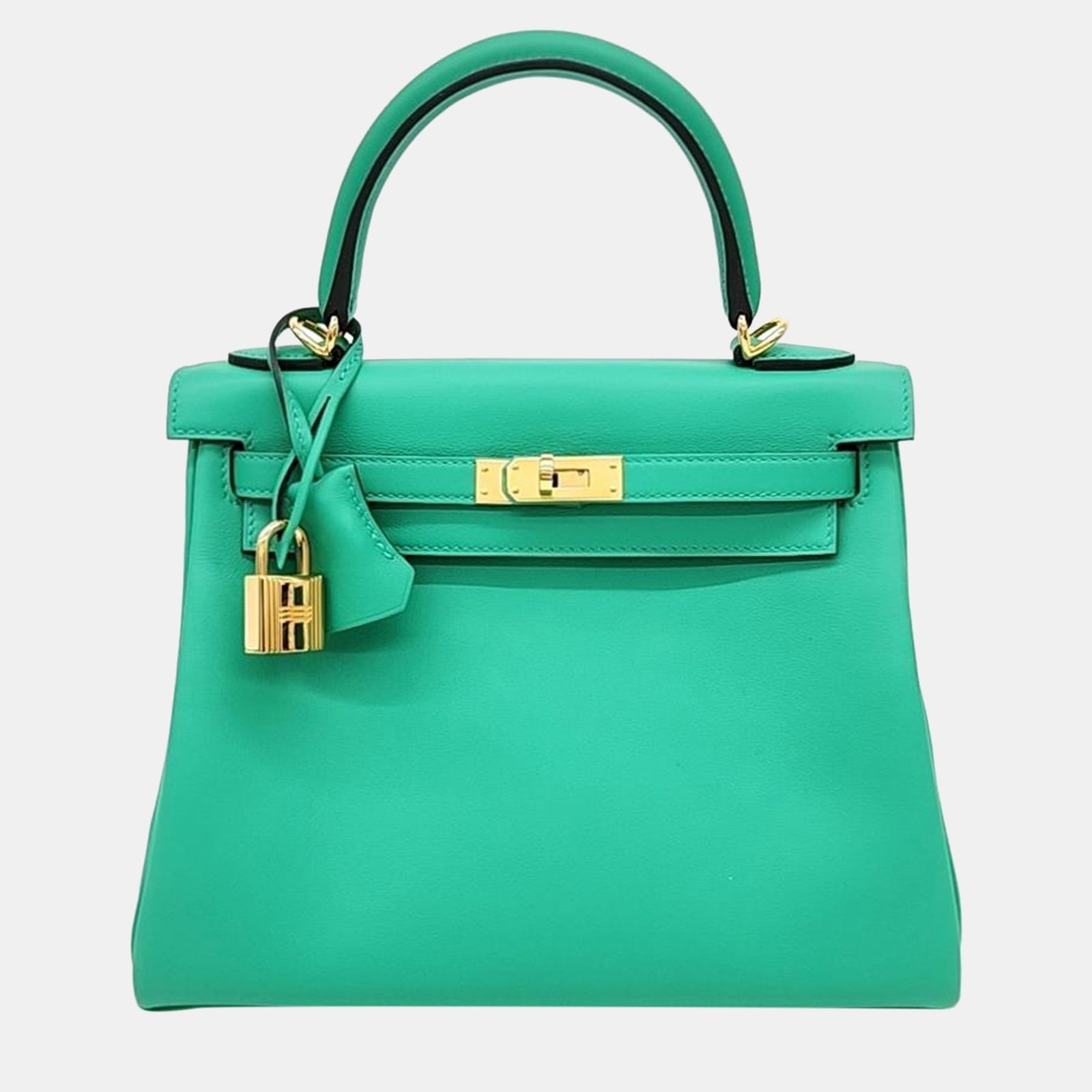 Herm?s Sac Kelly 25 en cuir vert