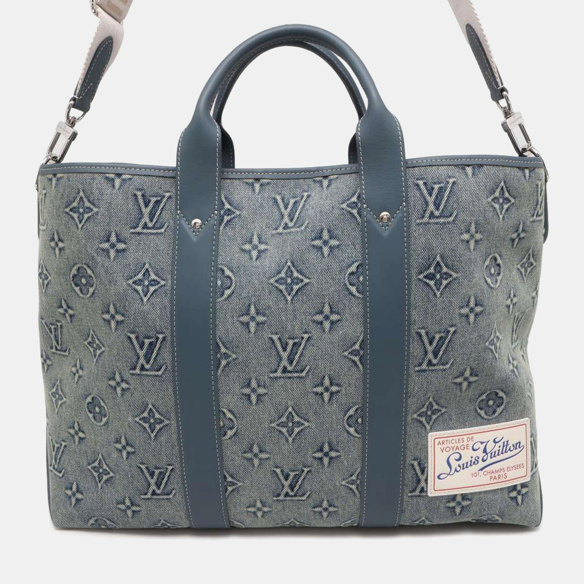 Louis Vuitton Blue Monogram Washed Denim Weekend Tote bag NM