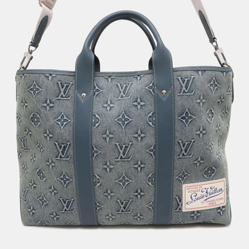 Blue Monogram Washed Denim Weekend Tote bag NM
