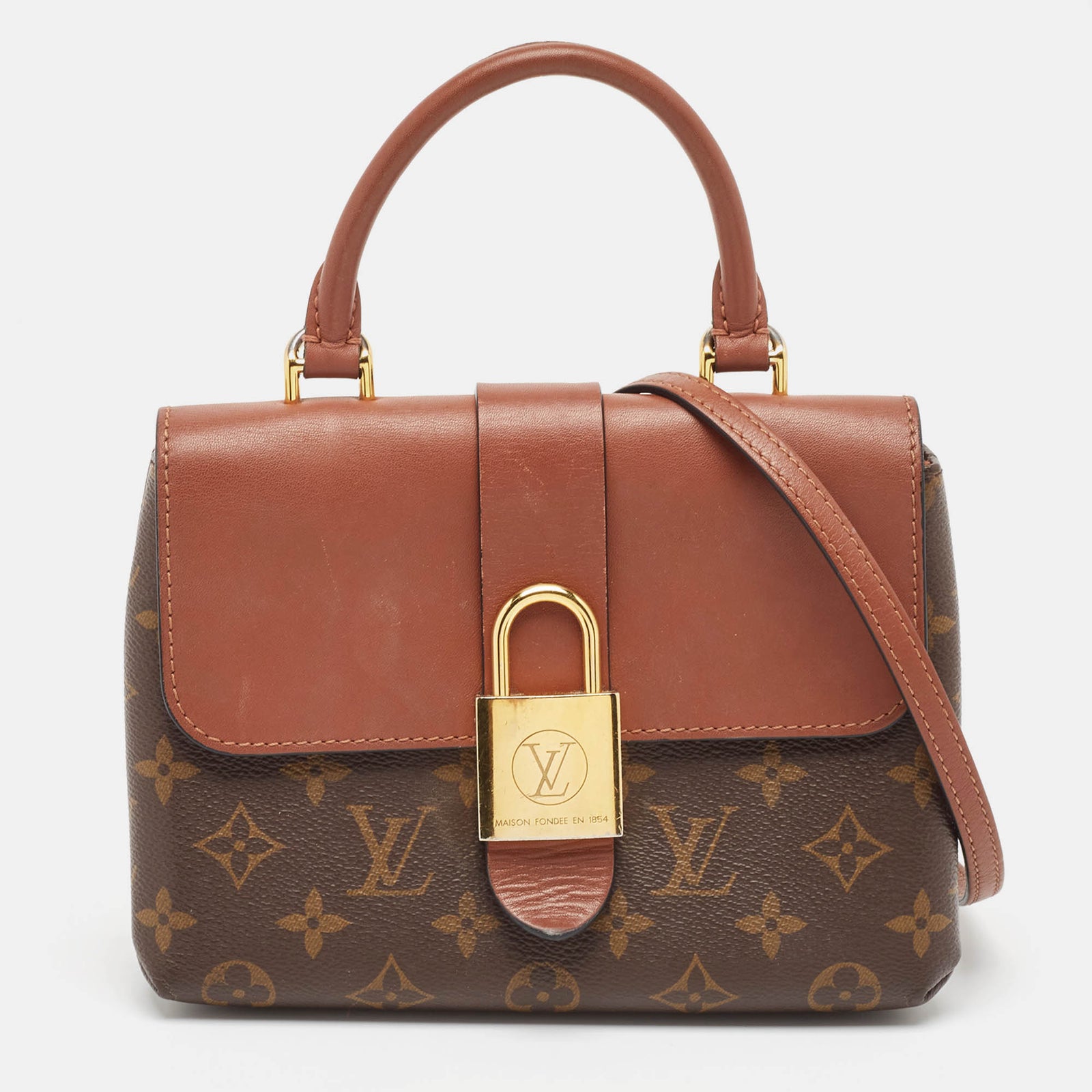 Louis Vuitton Karamellfarbene Locky BB-Tasche aus Canvas mit Monogramm