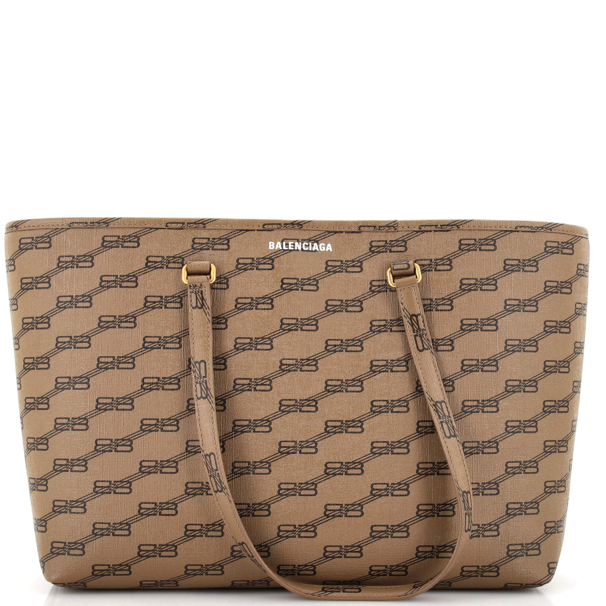 Balenciaga Signature East-West Shopper Tote BB Monogram Coated Canvas Medium