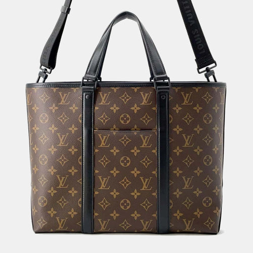 Beige Monogram Canvas Weekend Macassar bag