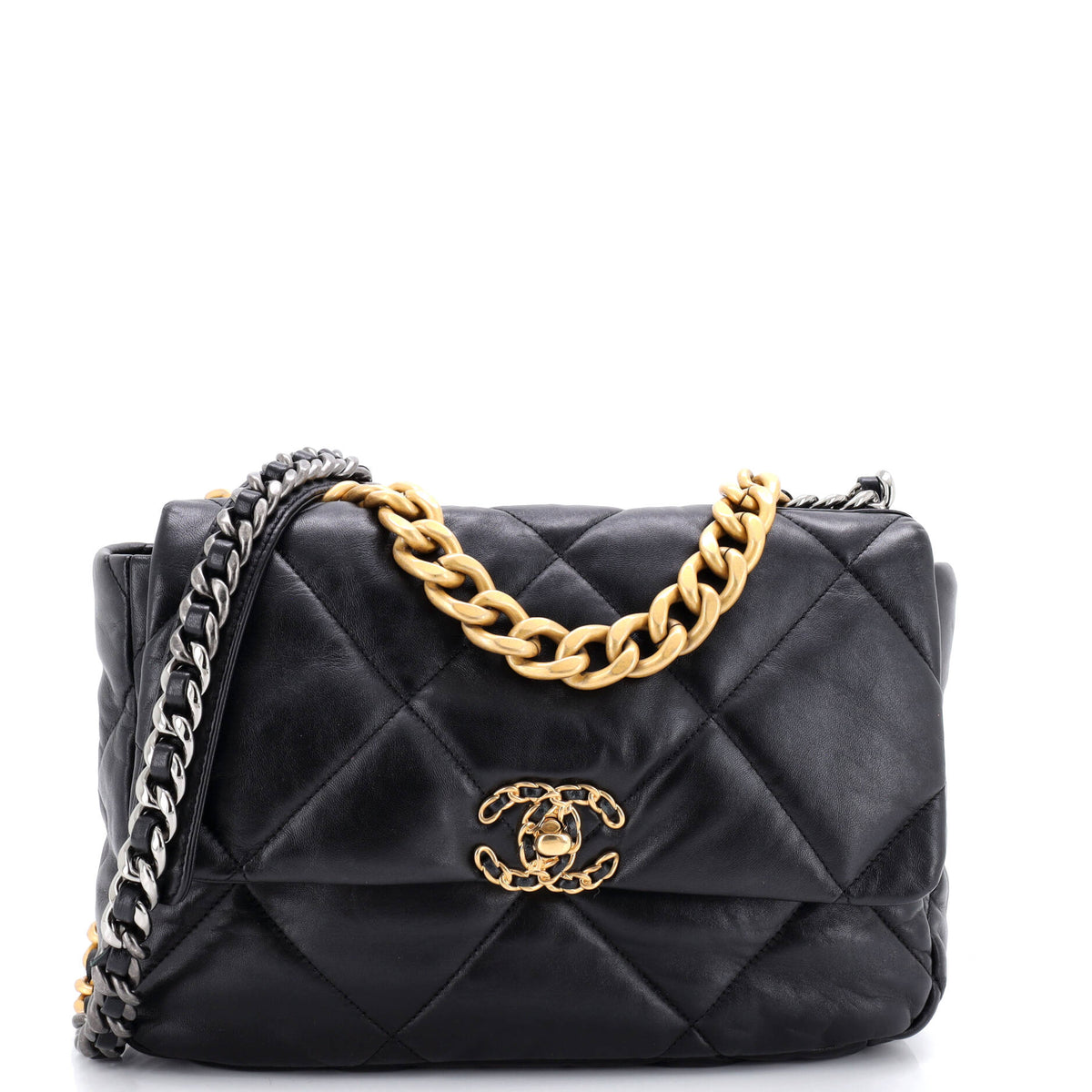 Chanel CHANEL 19 Flap Bag Quilted Leather Large