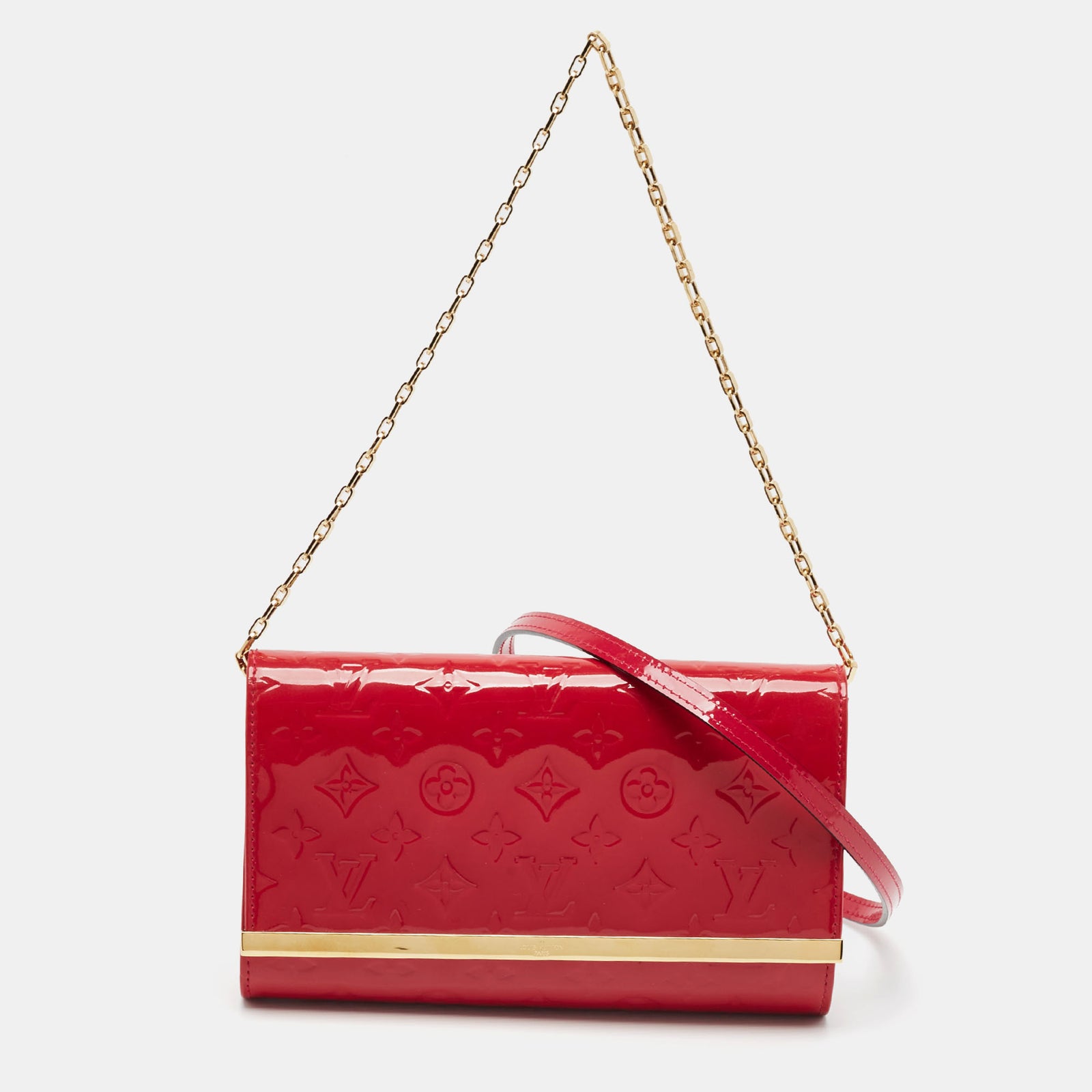 Louis Vuitton Clutch „Ana“ aus Vernis mit Monogramm „Indian Rose“