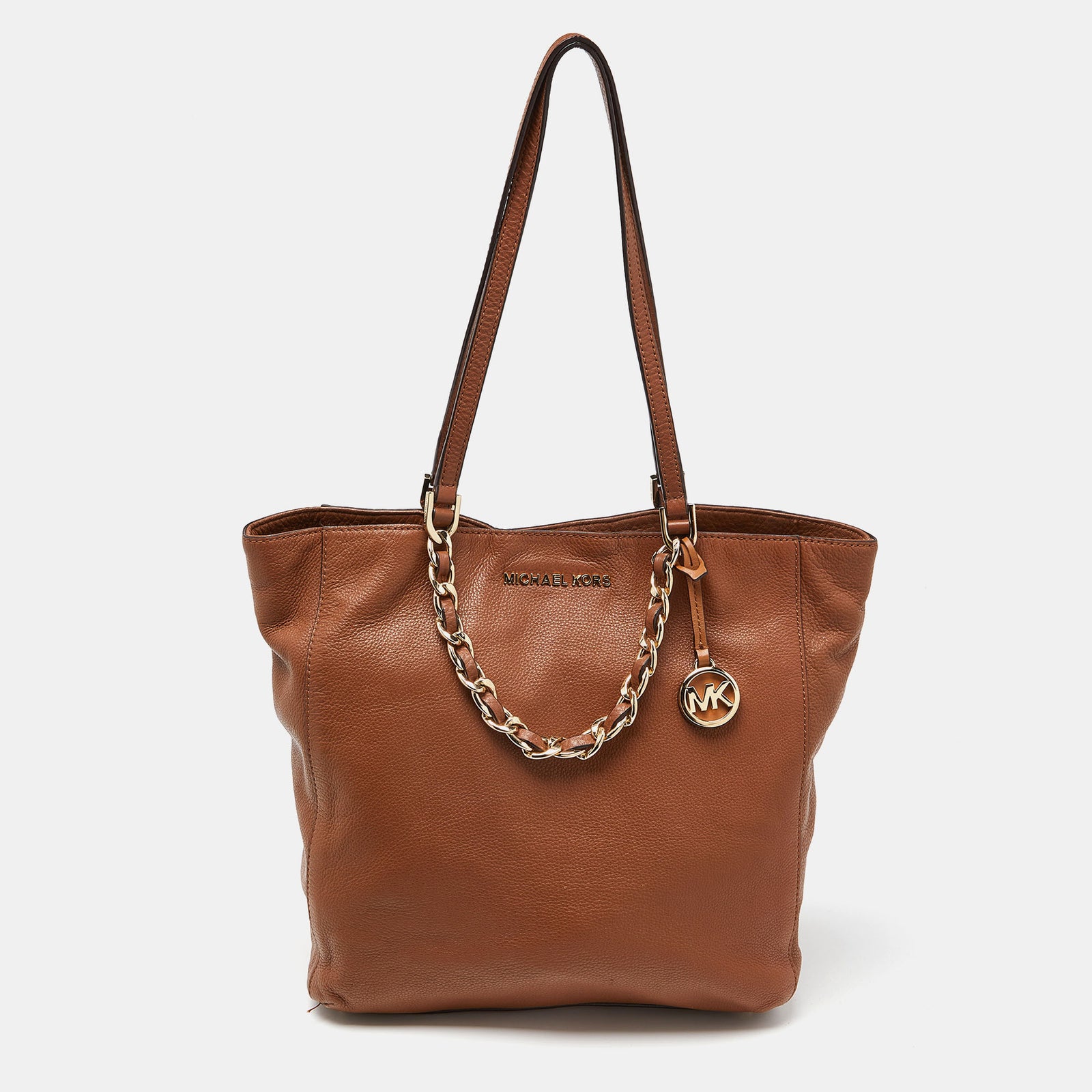 Michael Kors Brown Leather Chain Tote