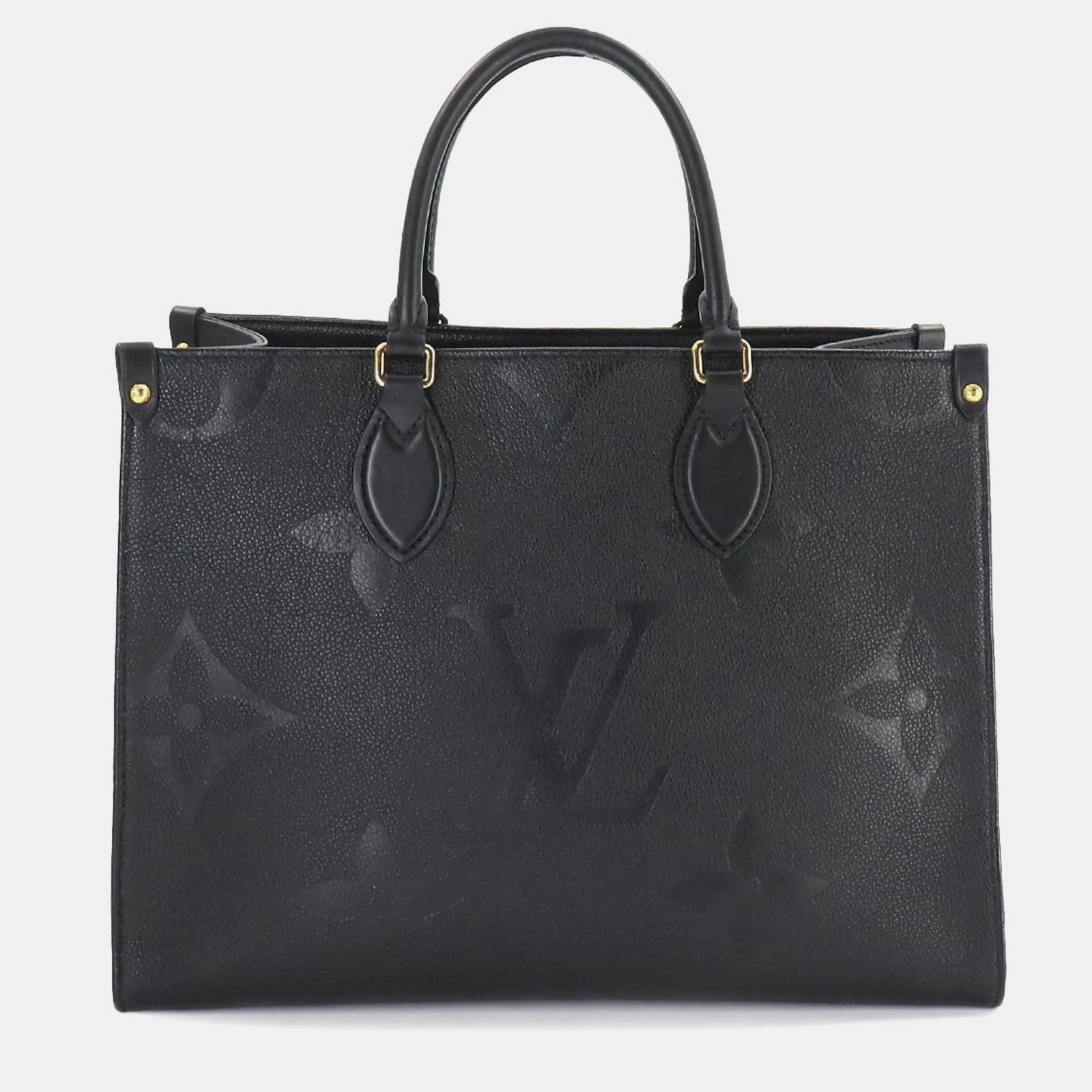 Louis Vuitton MM Onthego-Einkaufstasche aus Noir-Monogramm-Empreinte-Leder