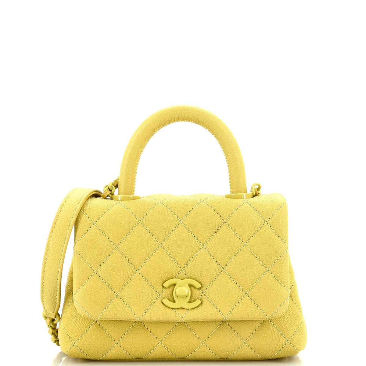 Chanel CHANEL Coco Top Handle Bag Quilted Caviar Extra Mini
