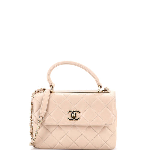 CHANEL Trendy CC Top Handle Bag Quilted Lambskin Small