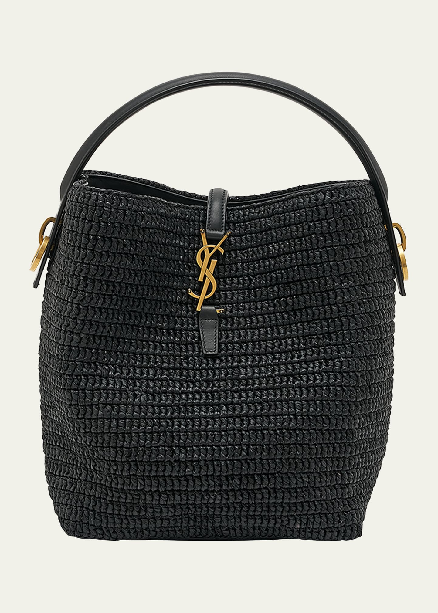 Saint Laurent Le 37 Raffia Bucket Bag