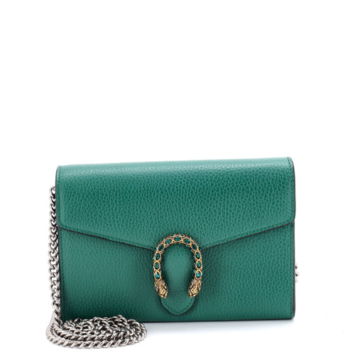 GUCCI Dionysus Chain Wallet Leather with Embellished Detail Small