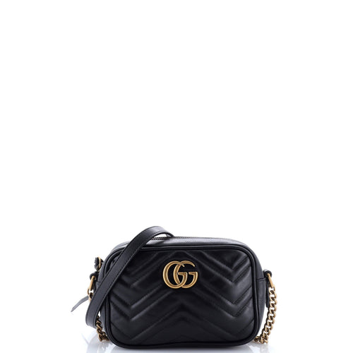 GUCCI GG Marmont Shoulder Bag Matelasse Leather Mini