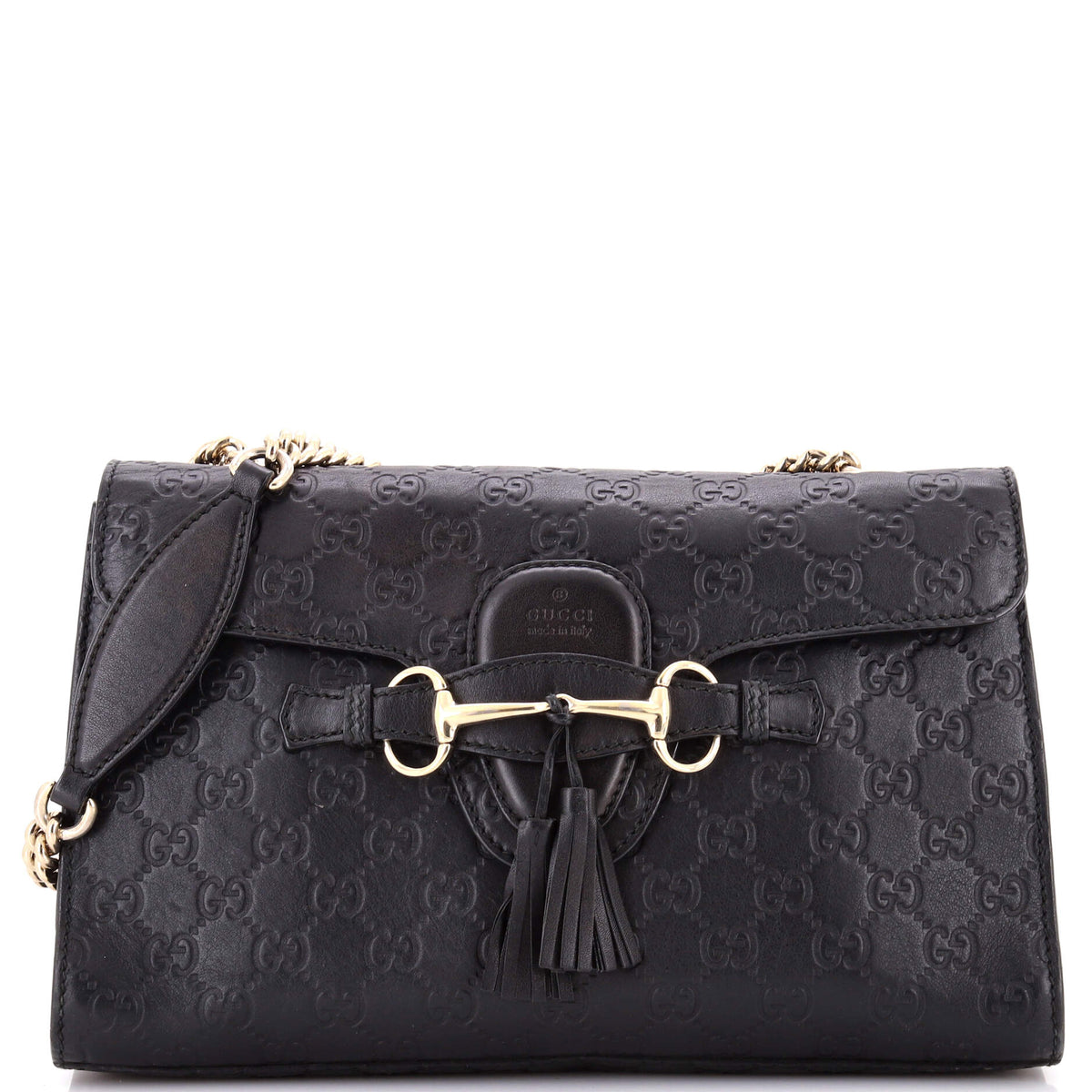 Gucci GUCCI Emily Chain Flap Bag Guccissima Leather Medium