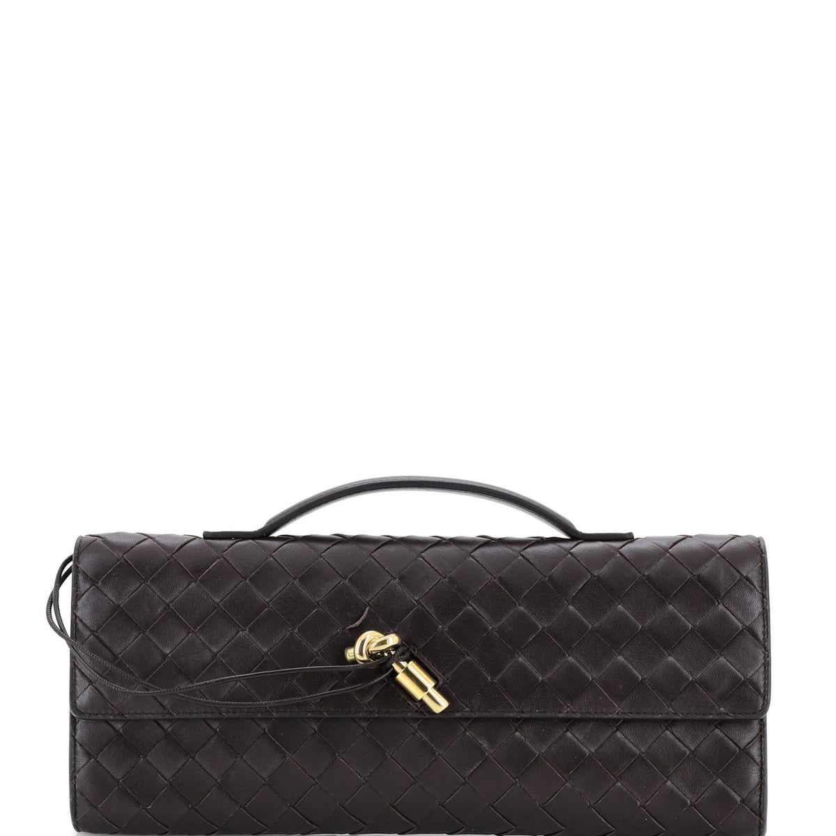 Bottega Veneta Andiamo Top Handle Clutch Intrecciato Nappa Long