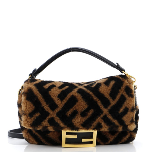 FENDI Baguette NM Bag Zucca Shearling Mini