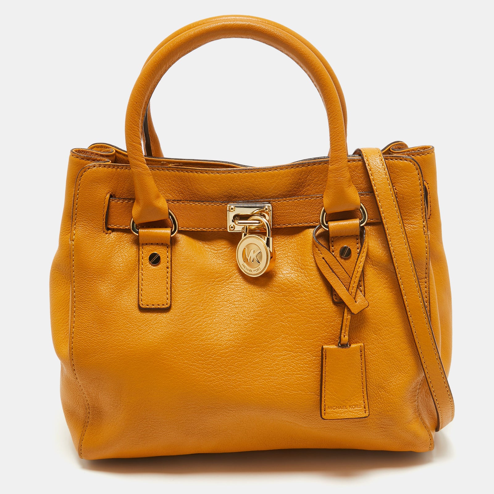 Michael Kors Mustard Leather Hamilton North South Tote