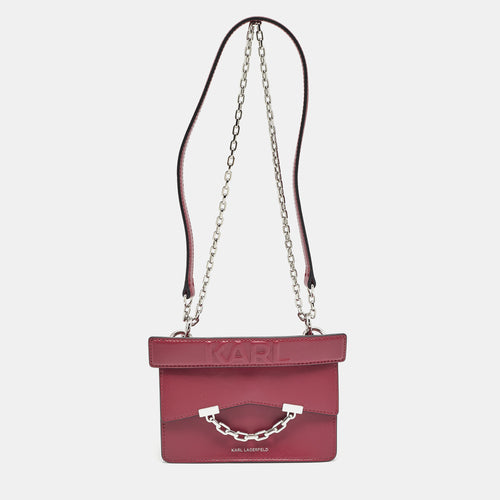 Burgundy Leather K/Karl Seven Top Handle Bag