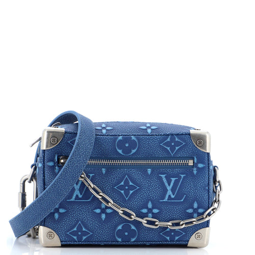 Soft Trunk Bag Faded Monogram Debossed Leather Mini