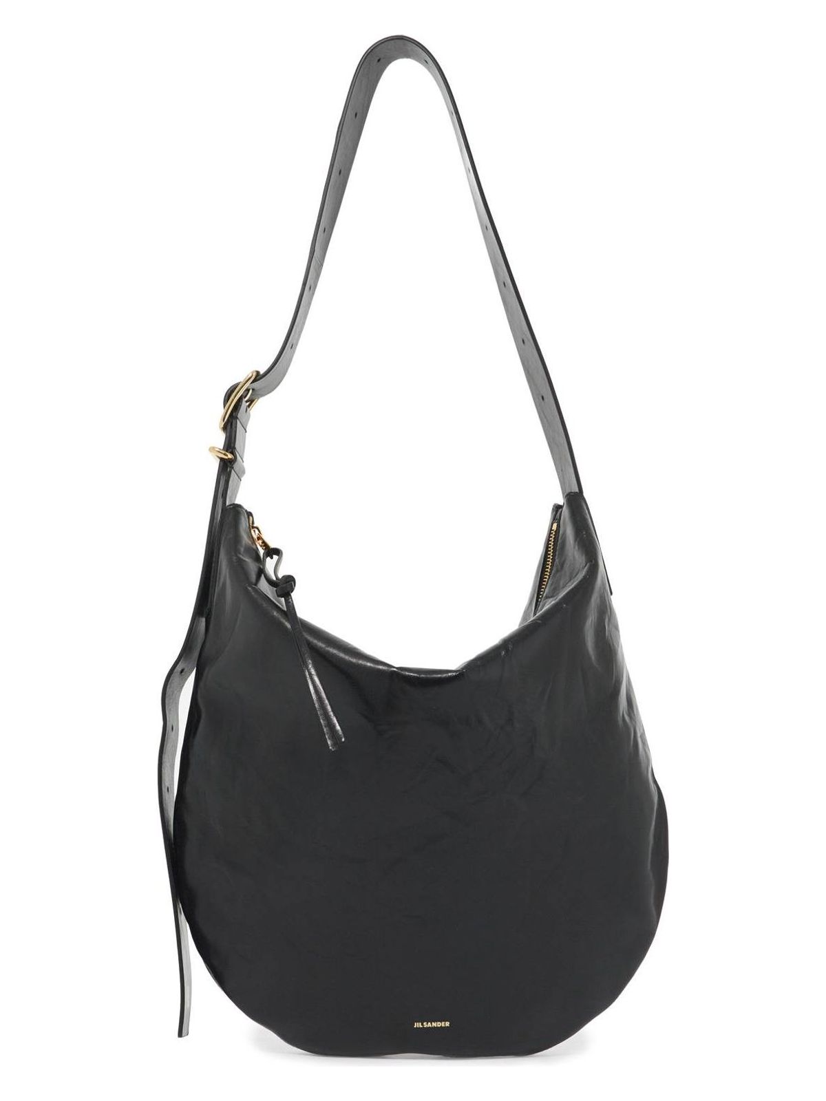 Jil Sander Women's Medium Moon Shoulder Bag in Nero | J08ZH0005P6669