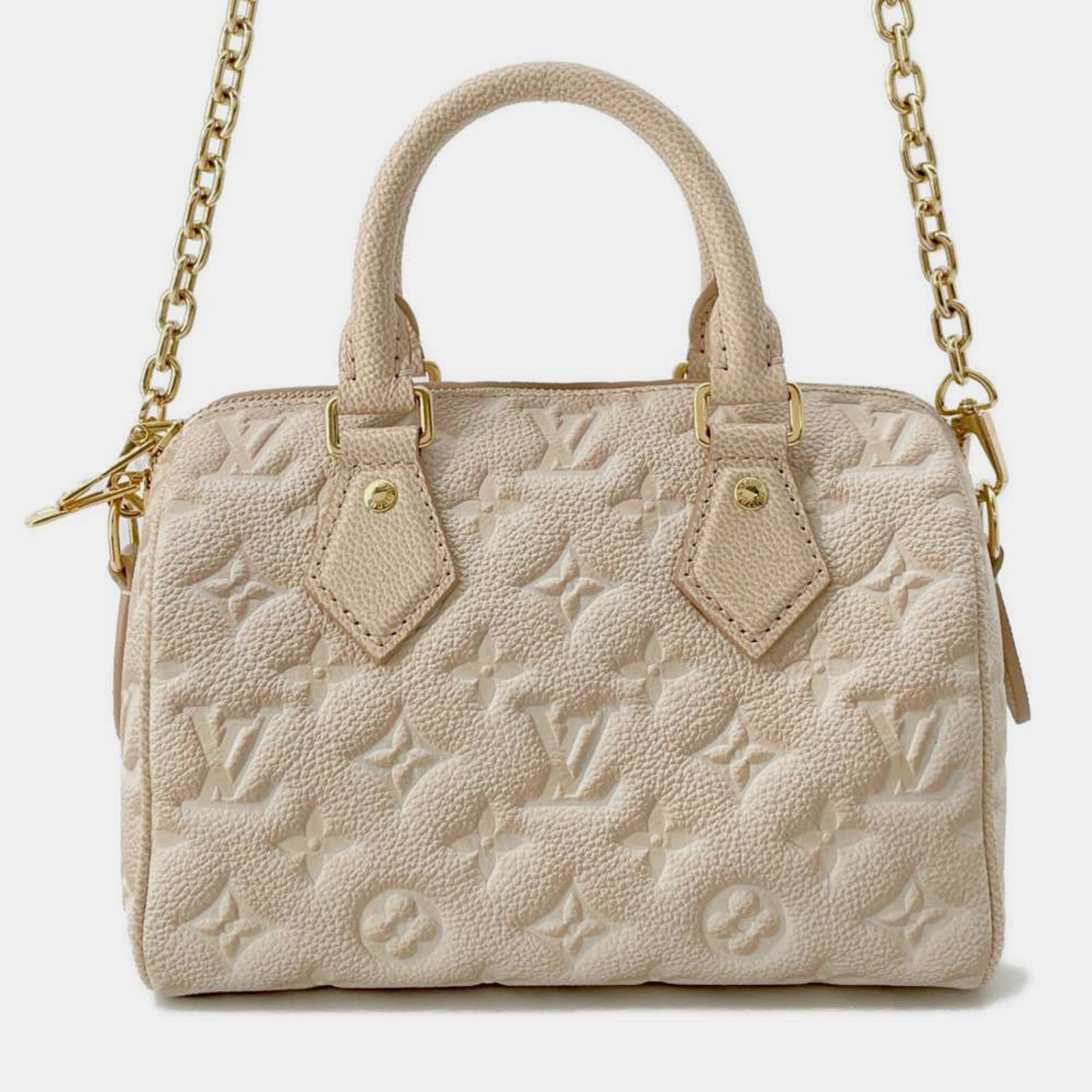 Louis Vuitton Sac Speedy-Bandouliere 20 en cuir empreinte beige/dégradé monogramme