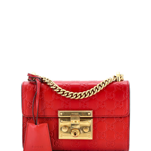 GUCCI Padlock Shoulder Bag Guccissima Leather Small