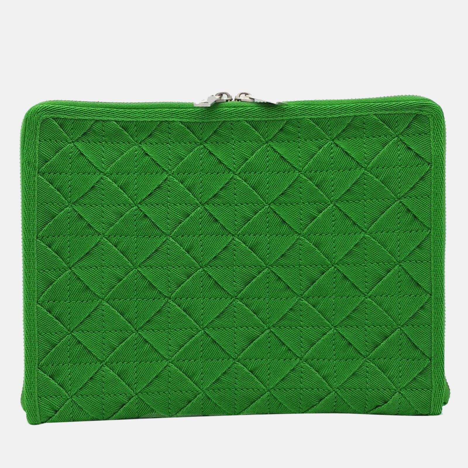 Bottega Veneta Pochette verte en tissu intrecciato