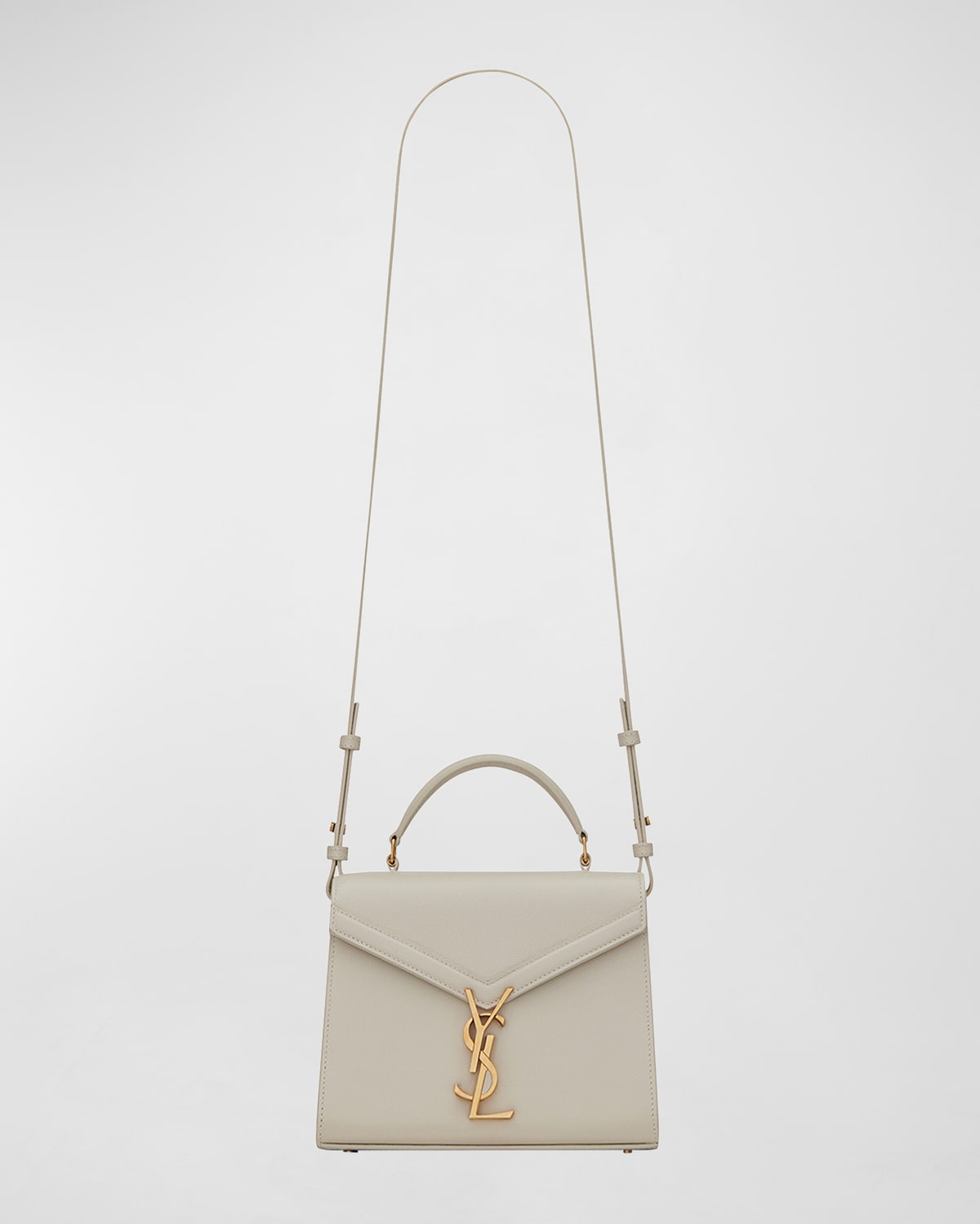 Saint Laurent Cassandra Mini YSL Top Handle Crossbody Bag in Grained Leather