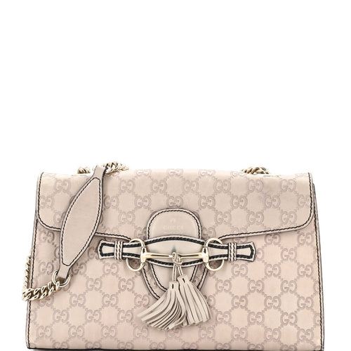 GUCCI Emily Chain Flap Bag Guccissima Leather Medium
