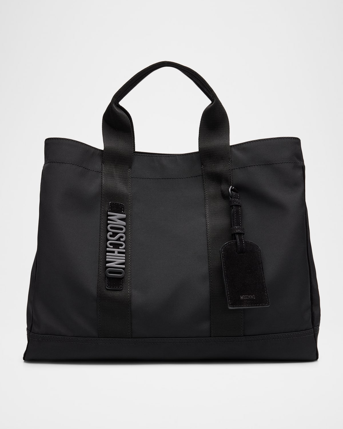 Moschino Men's Carry Me Cordura Medium Tote Bag with Crossbody Strap