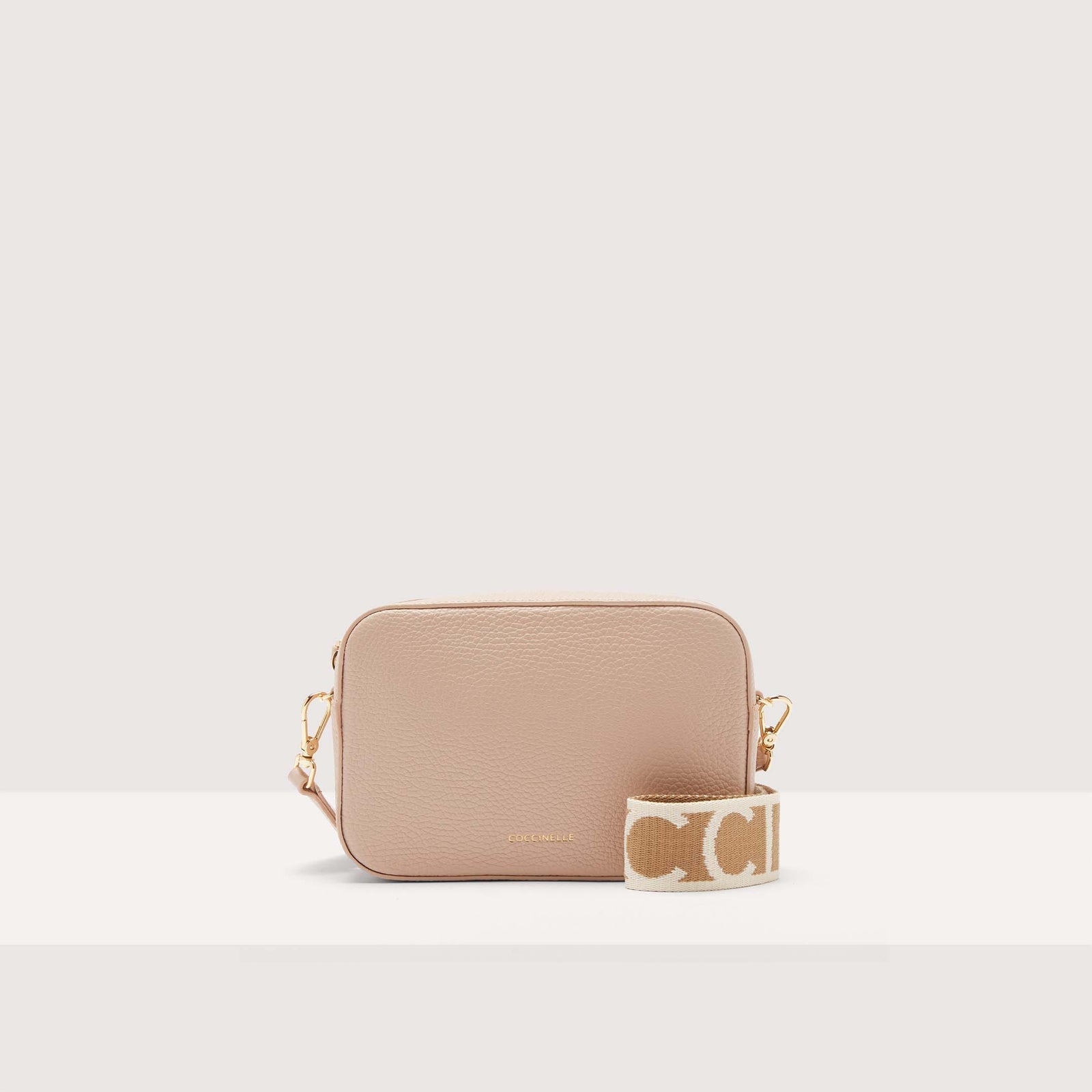 Coccinelle Grained Leather Crossbody Bag Tebe Small