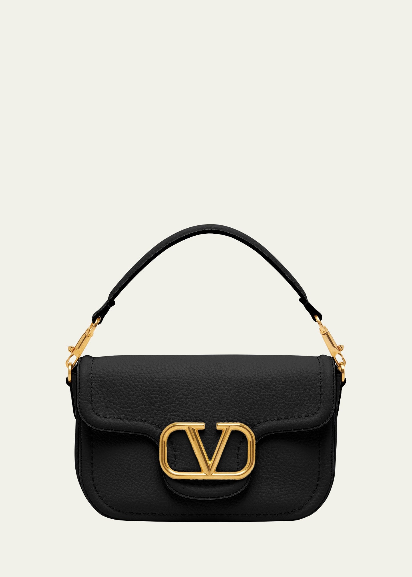 Valentino Loco VLOGO Flap Leather Shoulder Bag