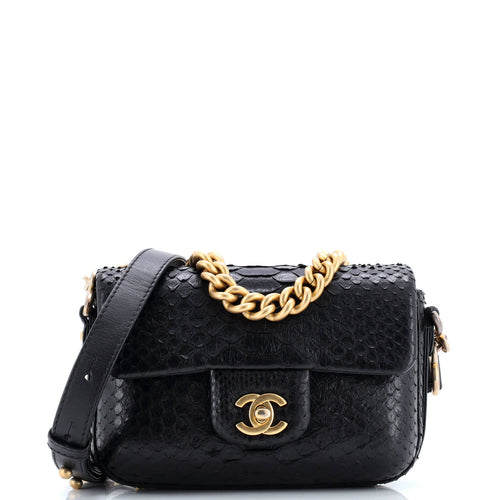CHANEL Rock My Shoulder Flap Bag Python Mini