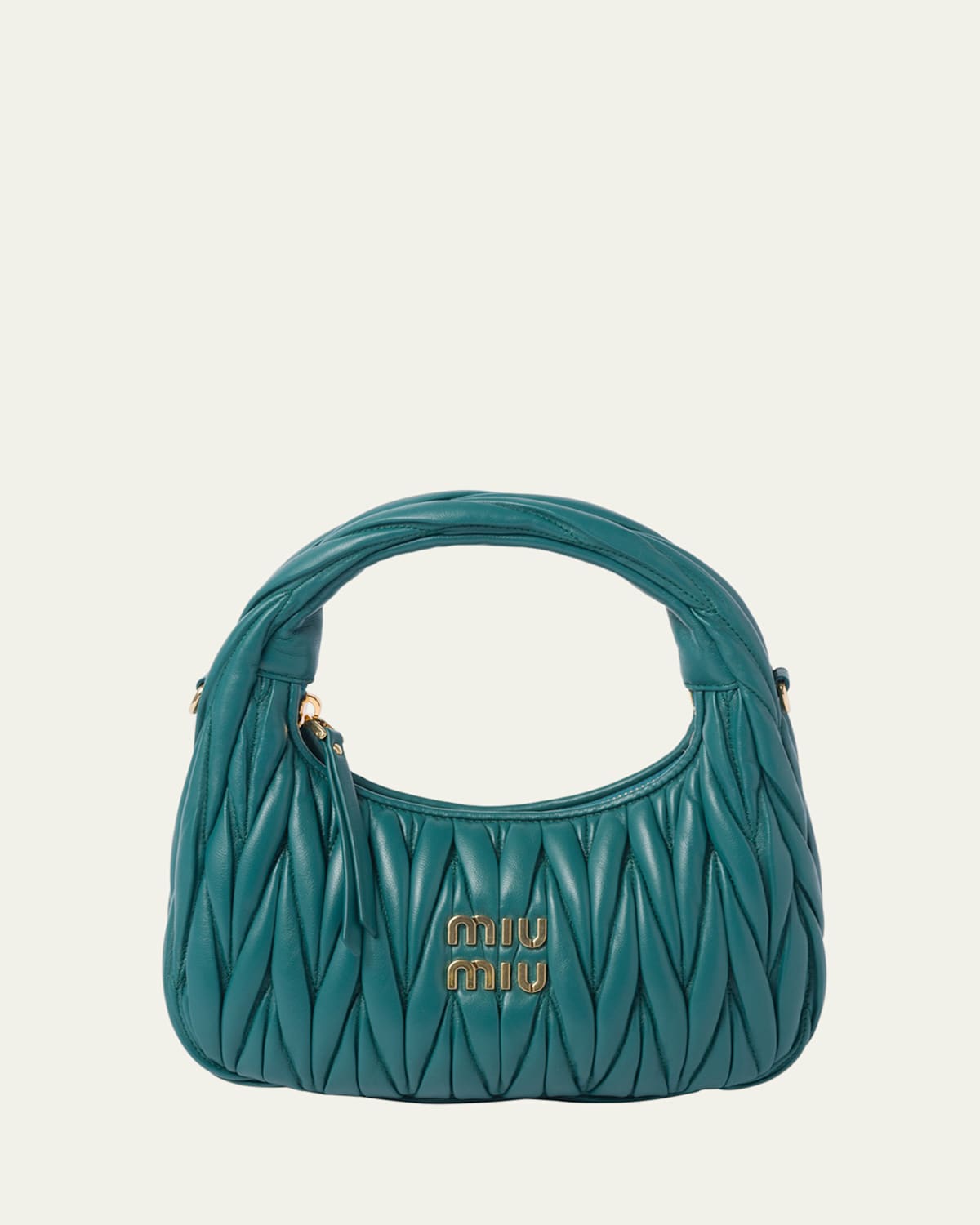 Miu Miu Matelasse Quilted Top Handle Hobo Bag