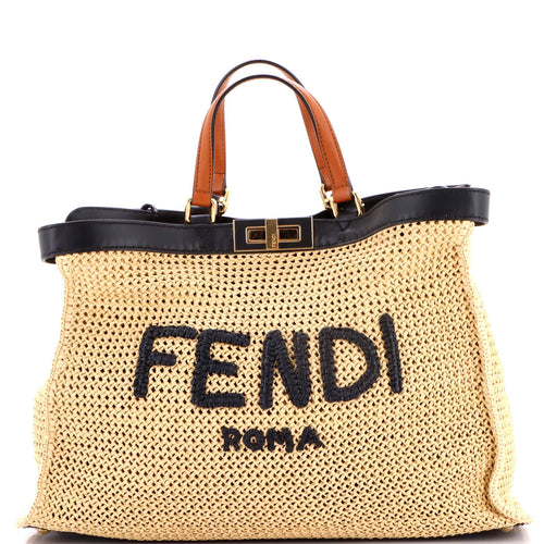 FENDI Peekaboo X-Tote Raffia Medium