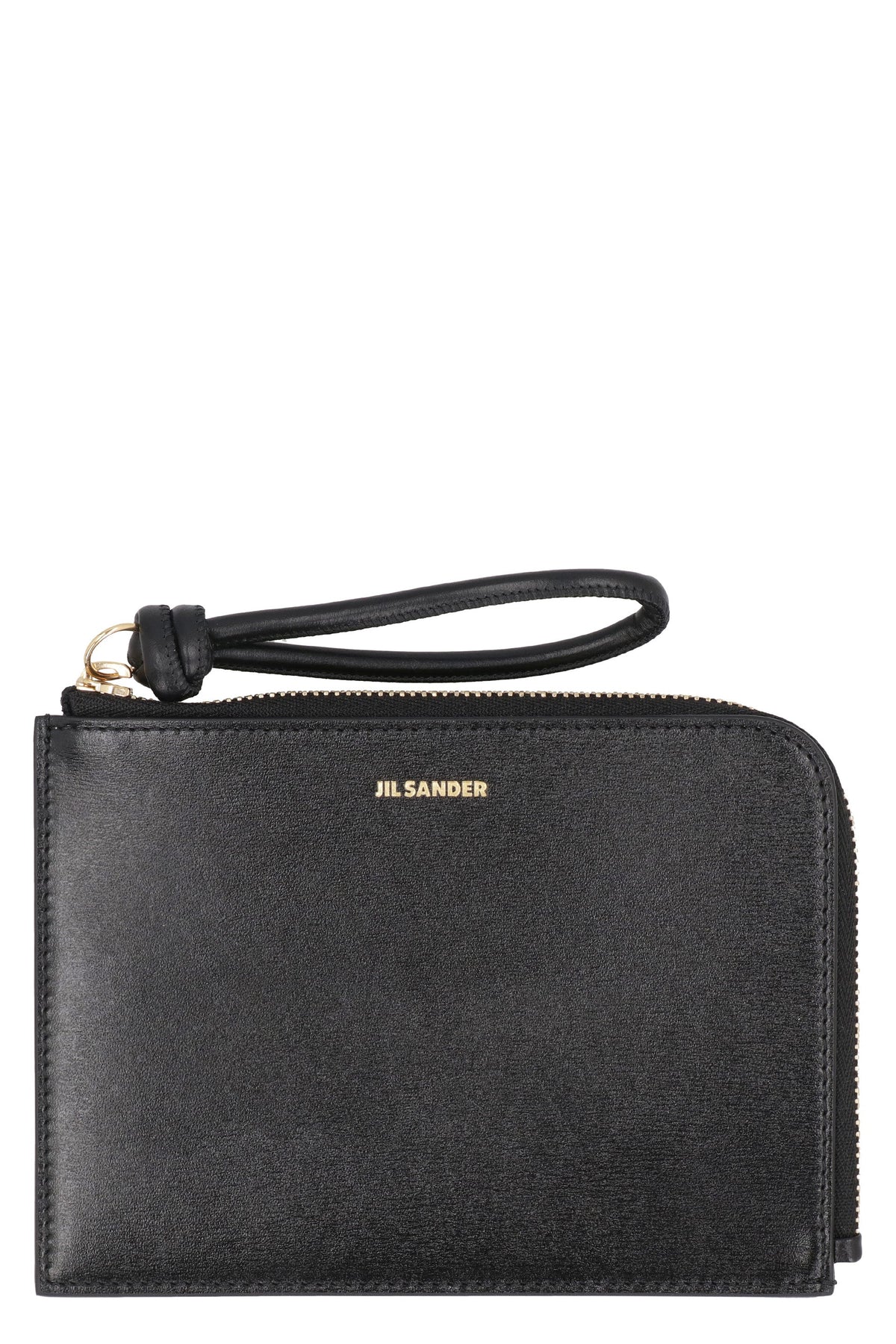 Jil Sander Women's Giro Leather Zipped Coin Purse in Black | J07UI0002P4841 Color 001