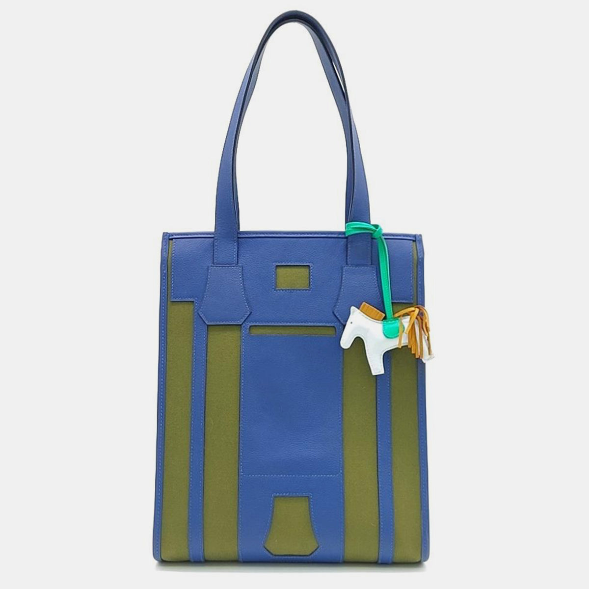 Hermès Blue Petit Ash tote bag & Rodeo Bag charm