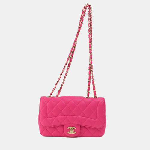 Pink Leather Mini Mademoiselle Chic Shoulder Bag