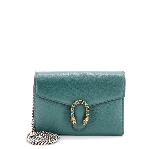 GUCCI Dionysus Chain Wallet Leather with Embellished Detail Small
