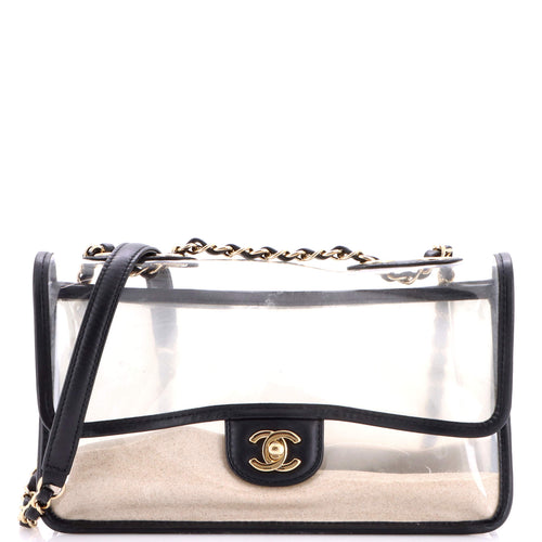 CHANEL Sand By The Sea Flap Bag PVC with Lambskin Medium