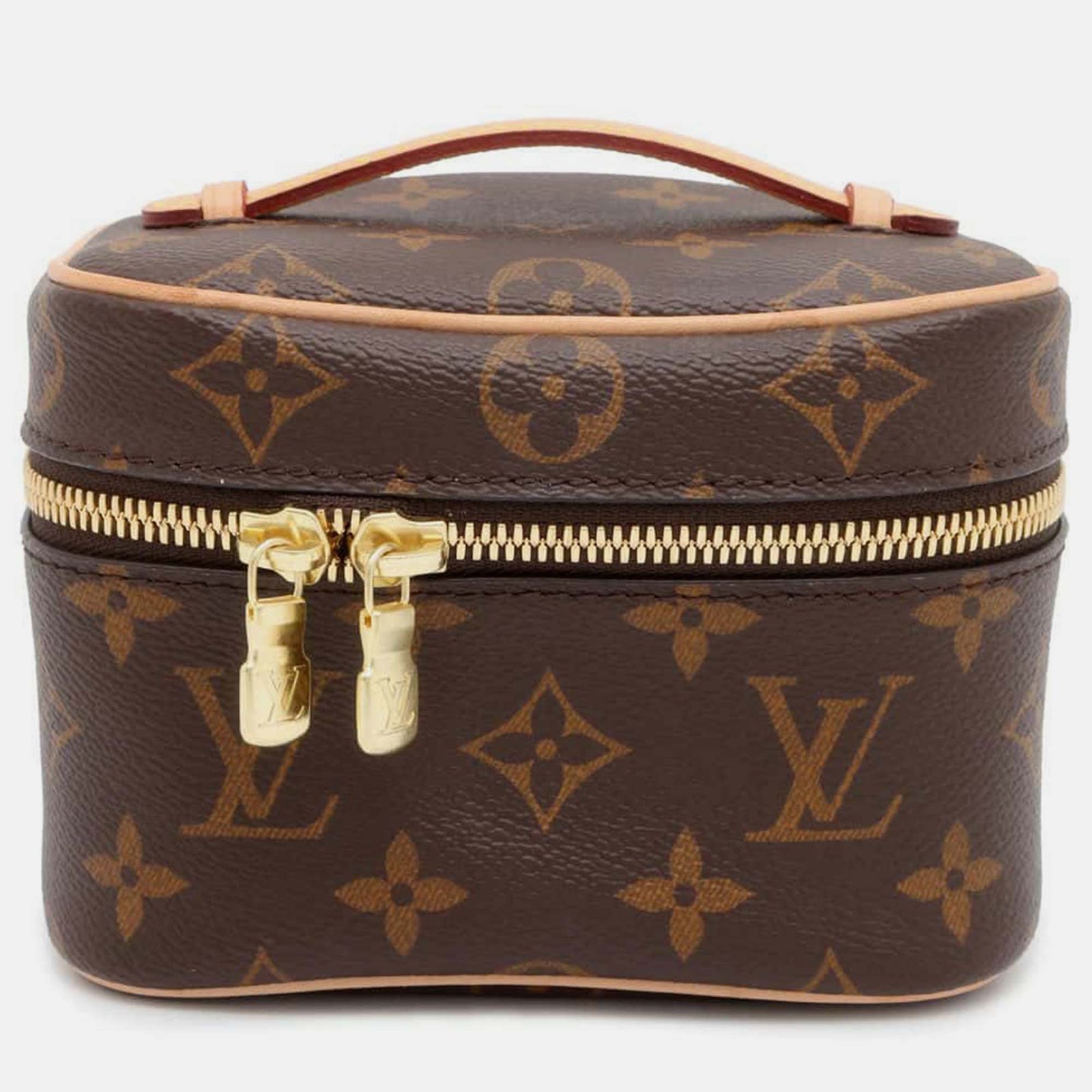 Louis Vuitton Beigefarbene Nice Nano-Tasche mit Monogramm